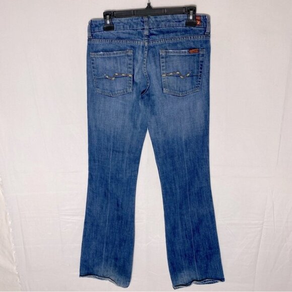 7 For All Mankind Med Wash Low Rise Straight Boot Cut Jeans 29 - Picture 14 of 15